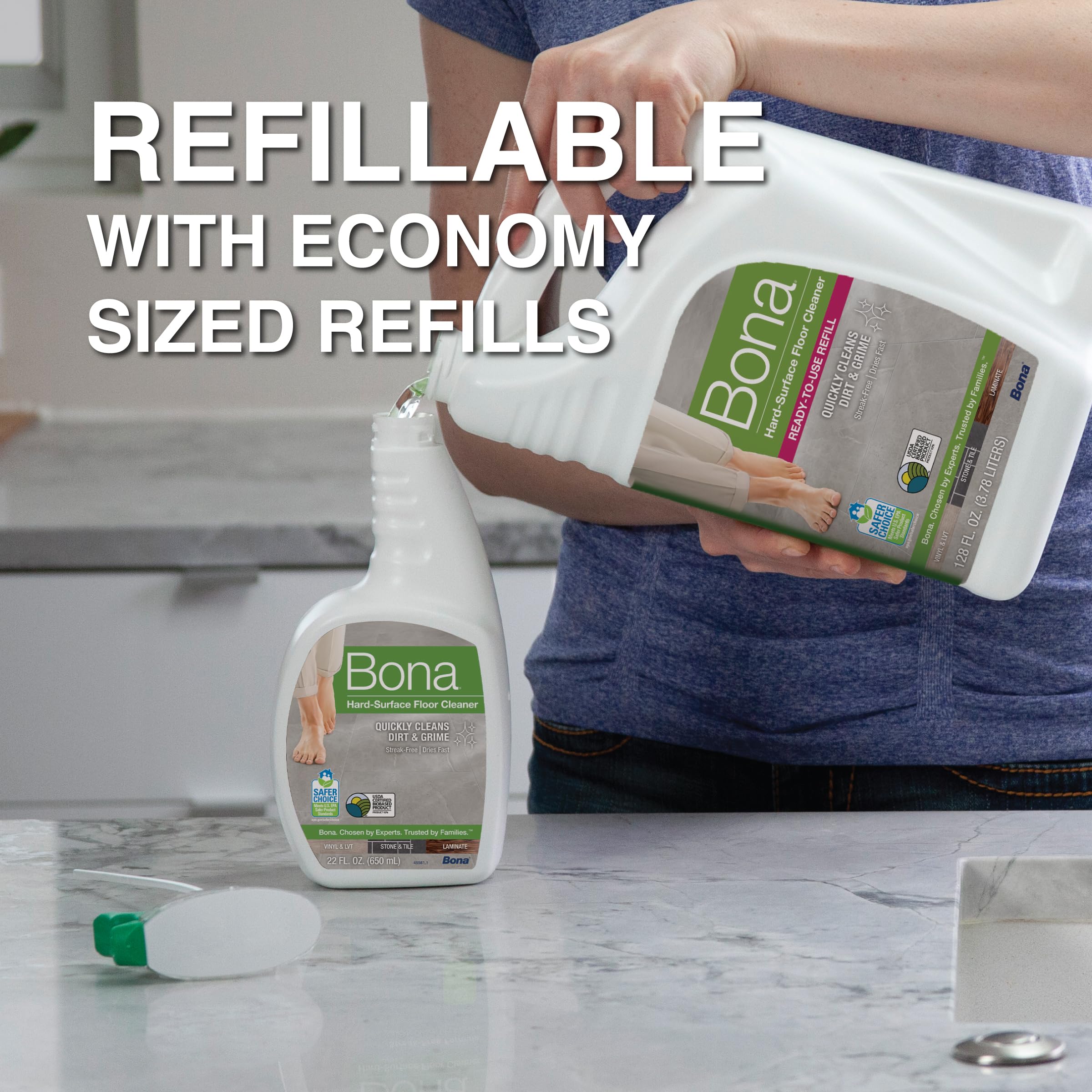 Bona microfiber-mop-cleaning-system image highlights easy, efficient cleaning with spray.