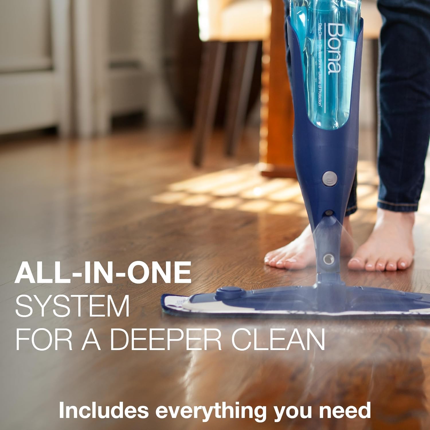 Bona PowerPlus retractable hook simplifies storage after cleaning