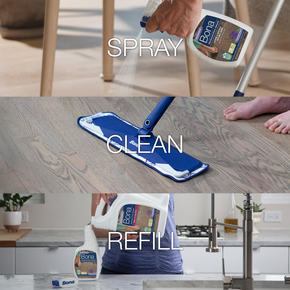 Bona refill-pack packaging shows eco-friendly refill options for ongoing use.