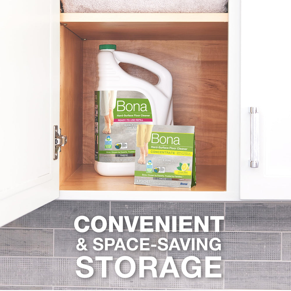 Bona Safer Choice badge and USDA biobased content on packaging