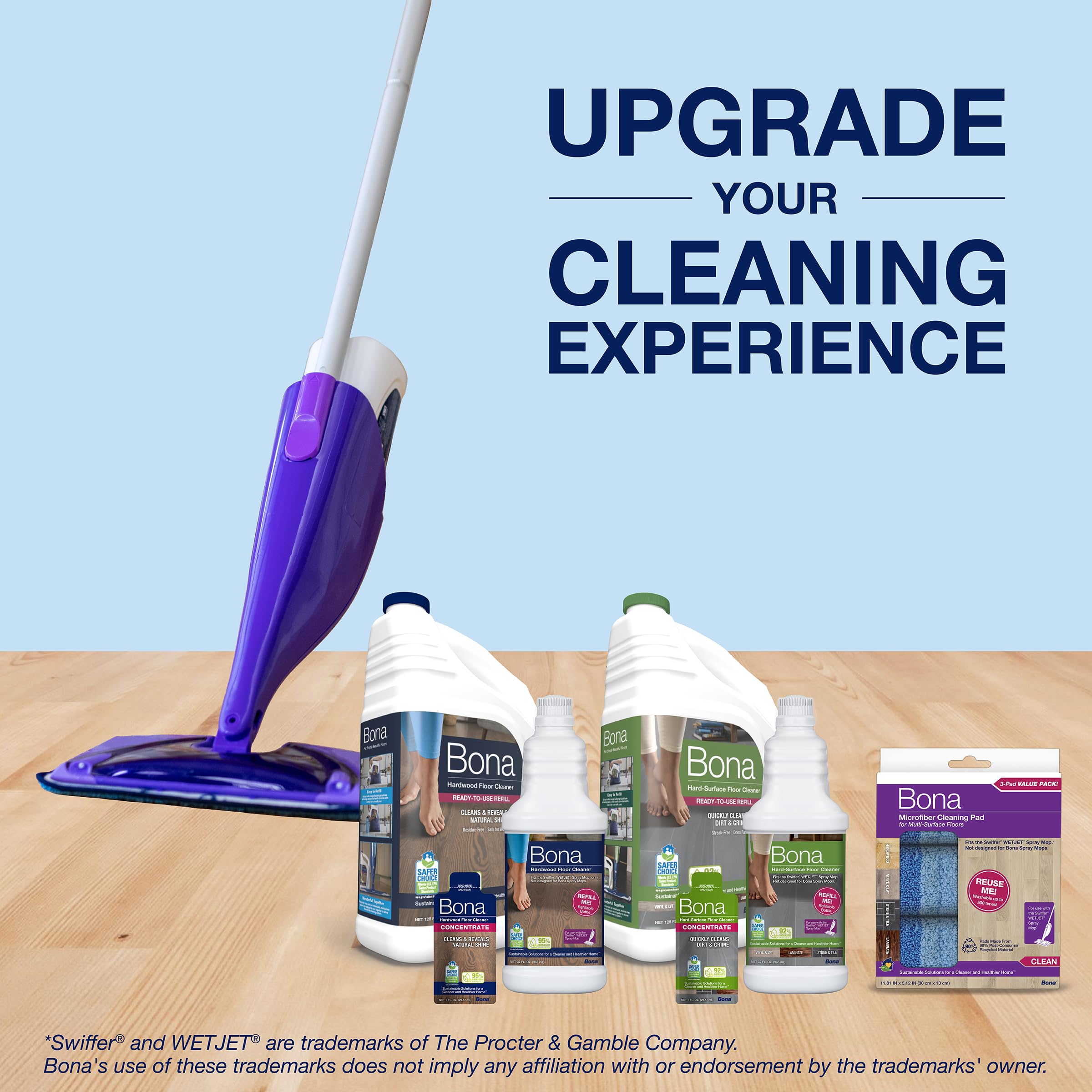 Sustainable packaging reduces plastic waste in Bona cleaning routines.