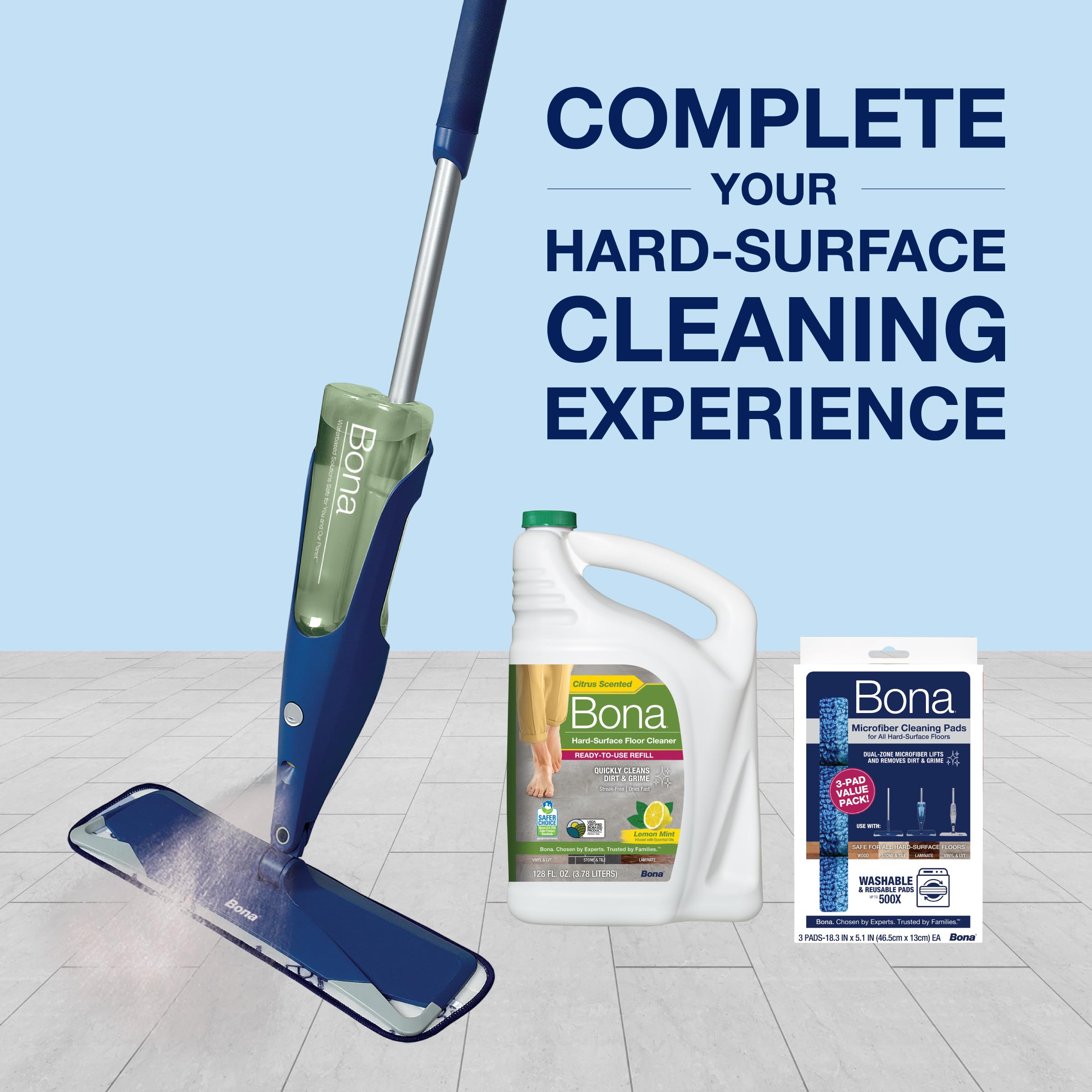 Bona wide-handle refill pour demonstrating smooth control