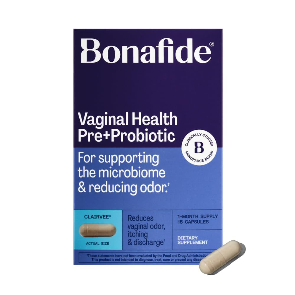 Bonafide Clairvee bottle with capsules supports daily odor relief and balance.
