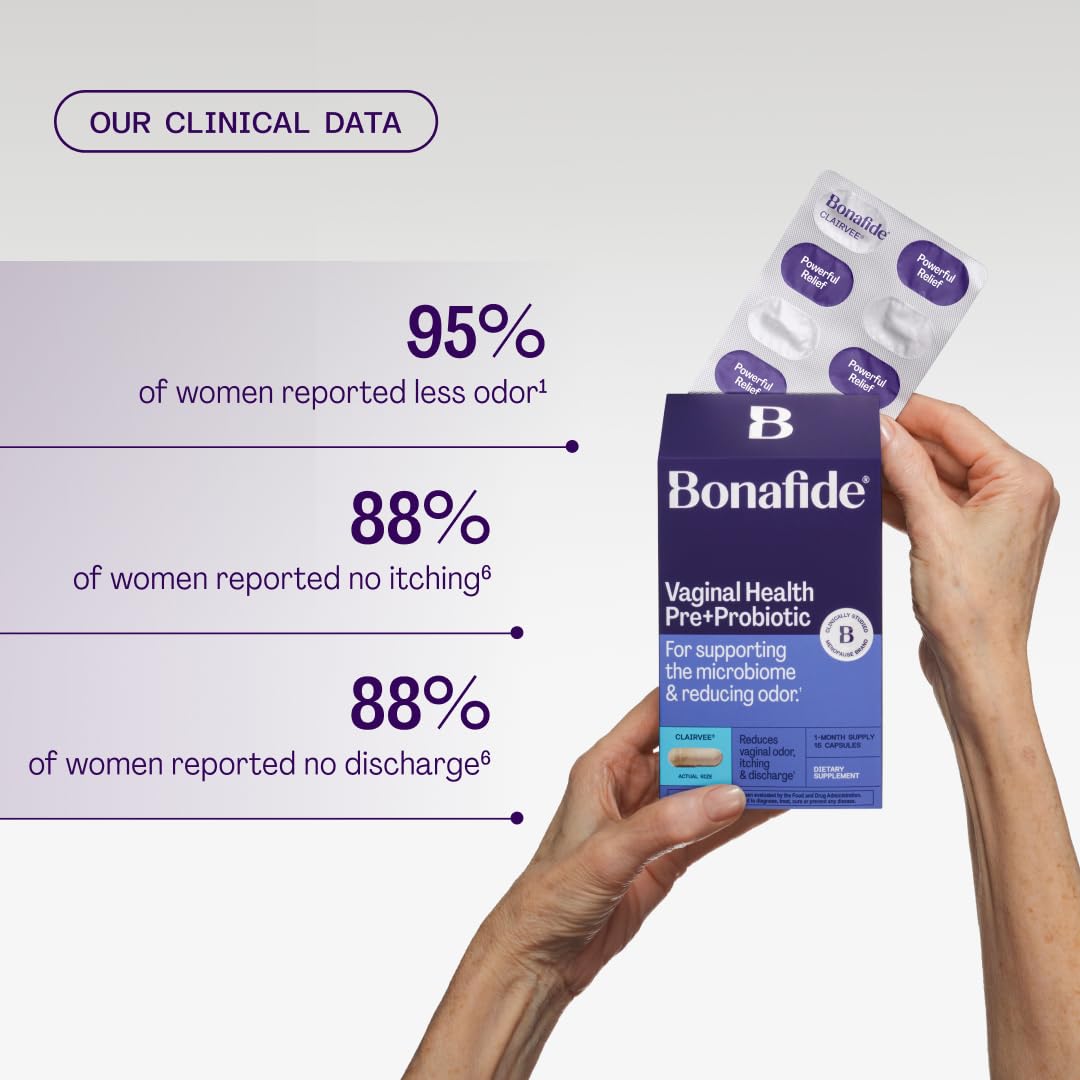 Clinical trial graphic for Bonafide Clairvee summarizes odor reduction results.