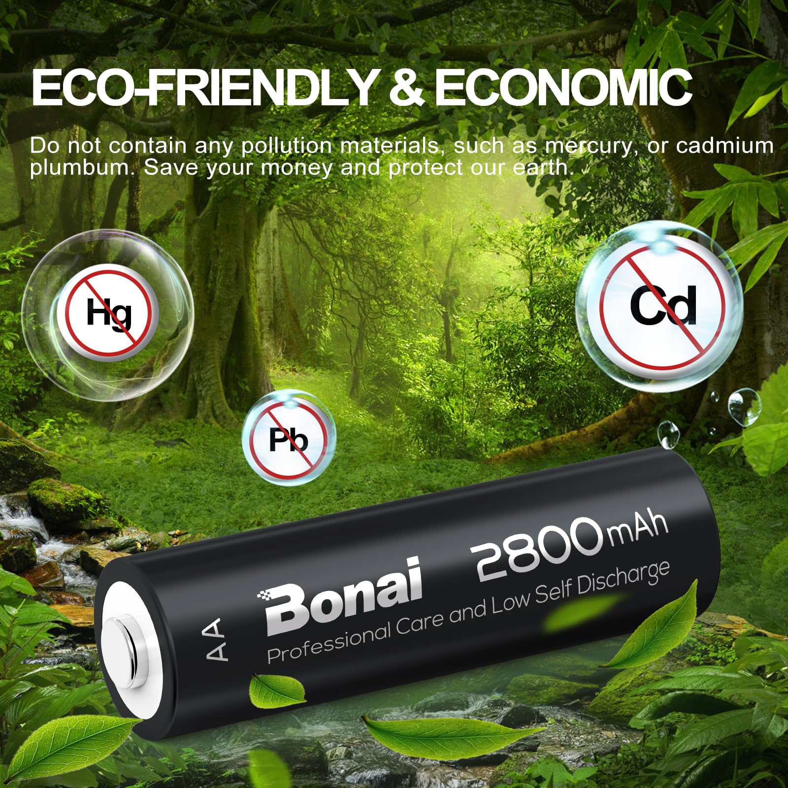 BONAI low self-discharge technology preserves capacity during long idle periods.
