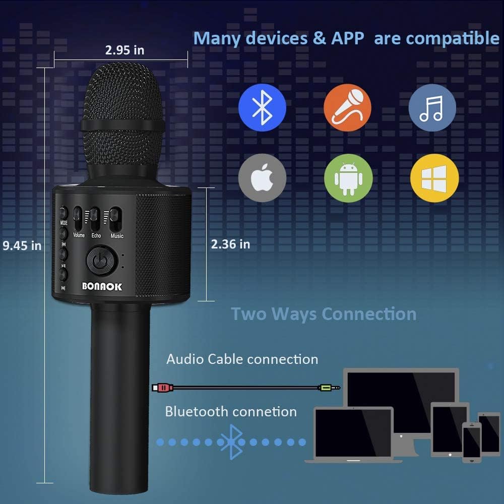 BONAOK AUX connection to external speakers for bigger room sound