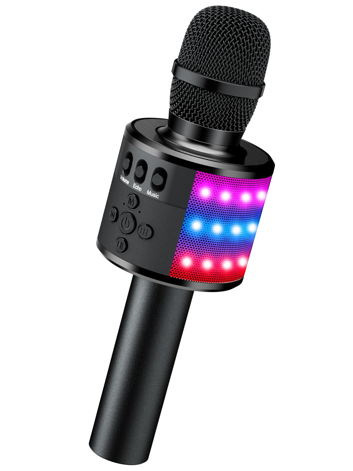 BONAOK Q78 karaoke microphone with disco lights creates party atmosphere.