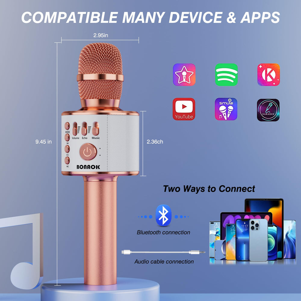 BONAOK karaoke microphone used as speaker with clear audio and recording capability