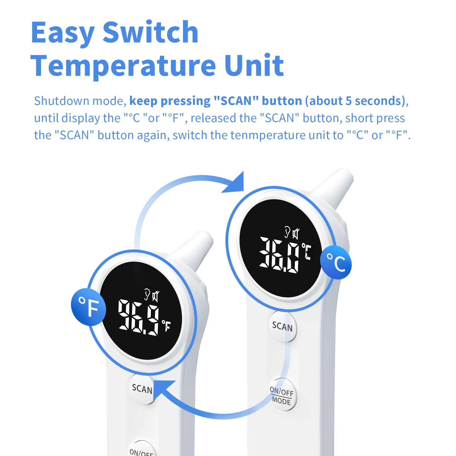 Boncare infrared thermometer with fever alarm for quick alerts