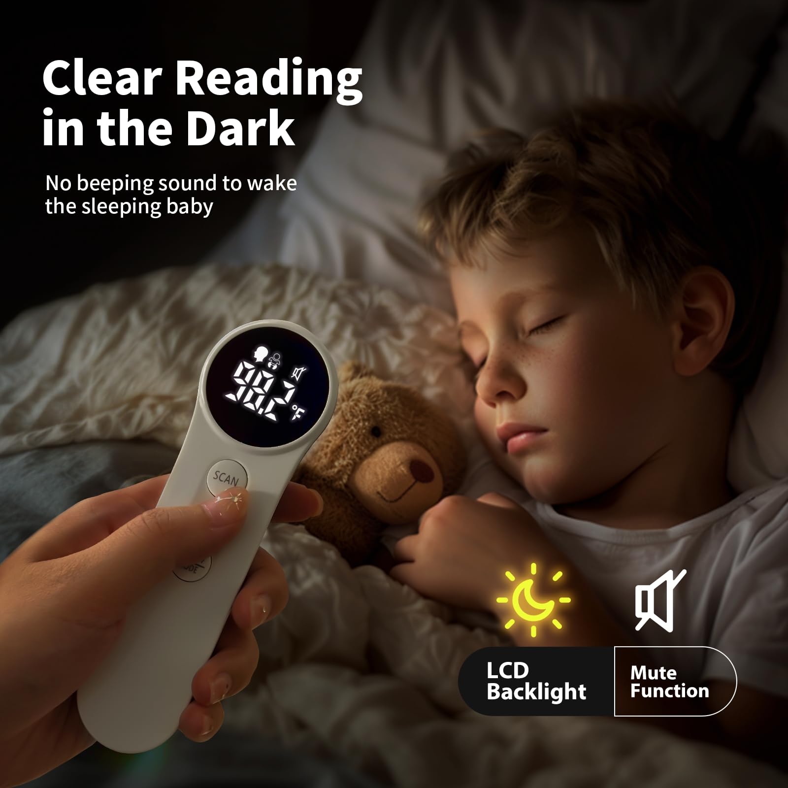 Boncare large LED display thermometer for easy night readings