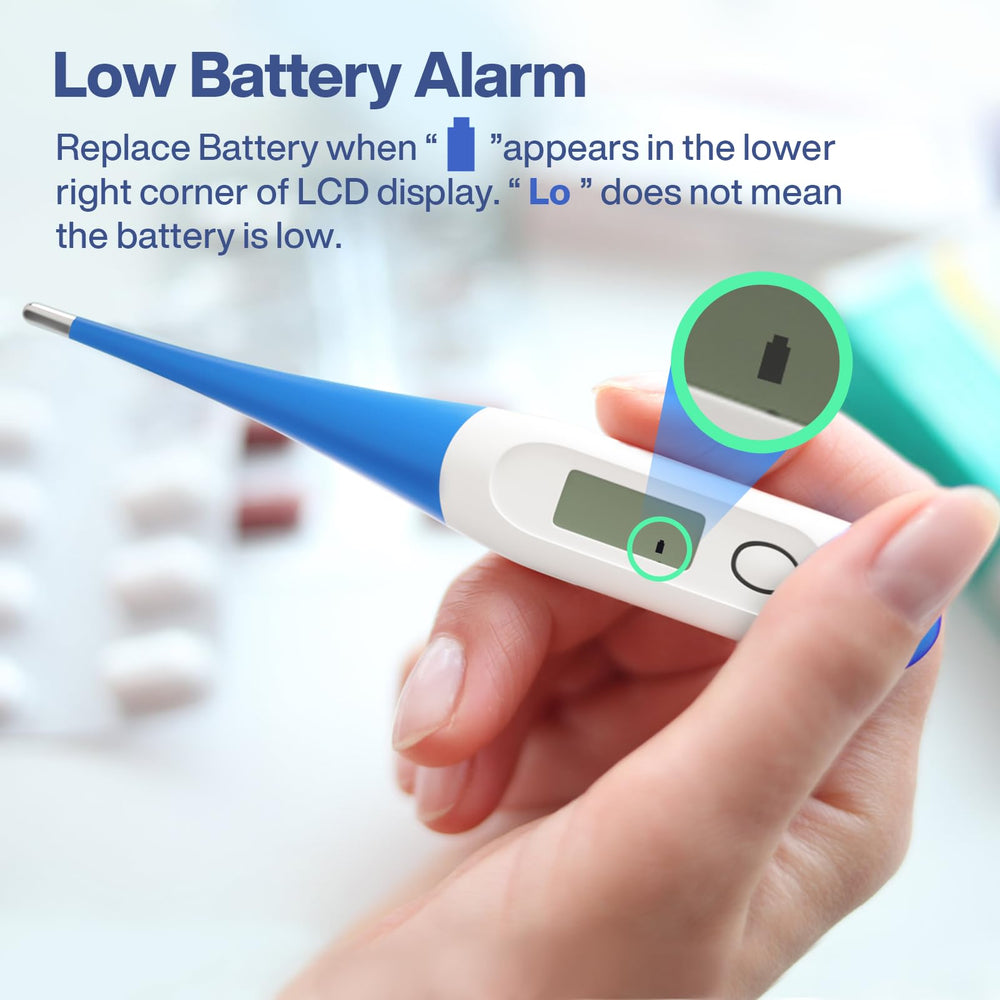 Boncare thermometer in use with a child for simple at‑home checks