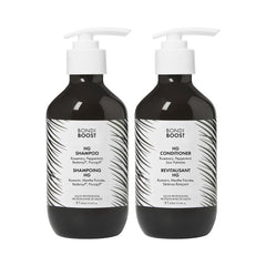 BondiBoost HG shampoo bottle close-up for fuller-looking hair