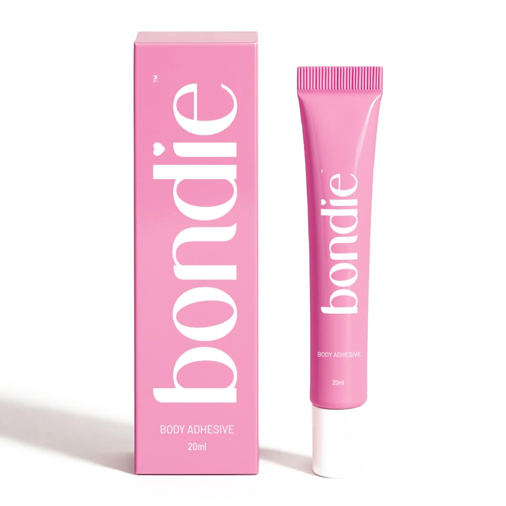 BONDIE bottle and application demo showing quick tack for secure hold.