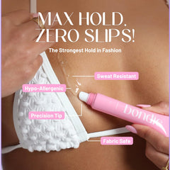 BONDIE strapless dress hold demonstrates confident fit without wardrobe slips.