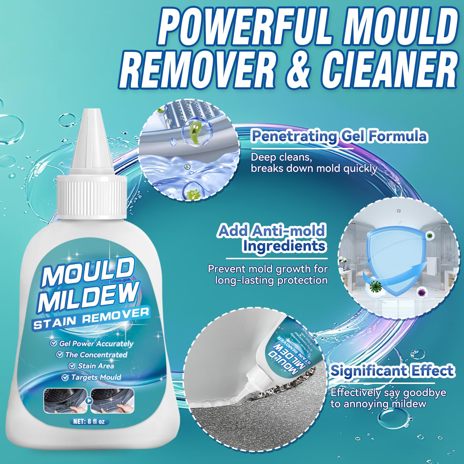 Bondtech gel targets grout lines for efficient stain removal without strong odor.