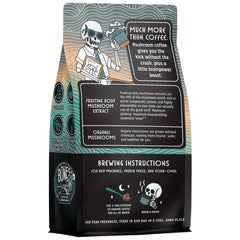 Bones Coffee Better Brain French press scene highlighting easy, quick energizing brew.