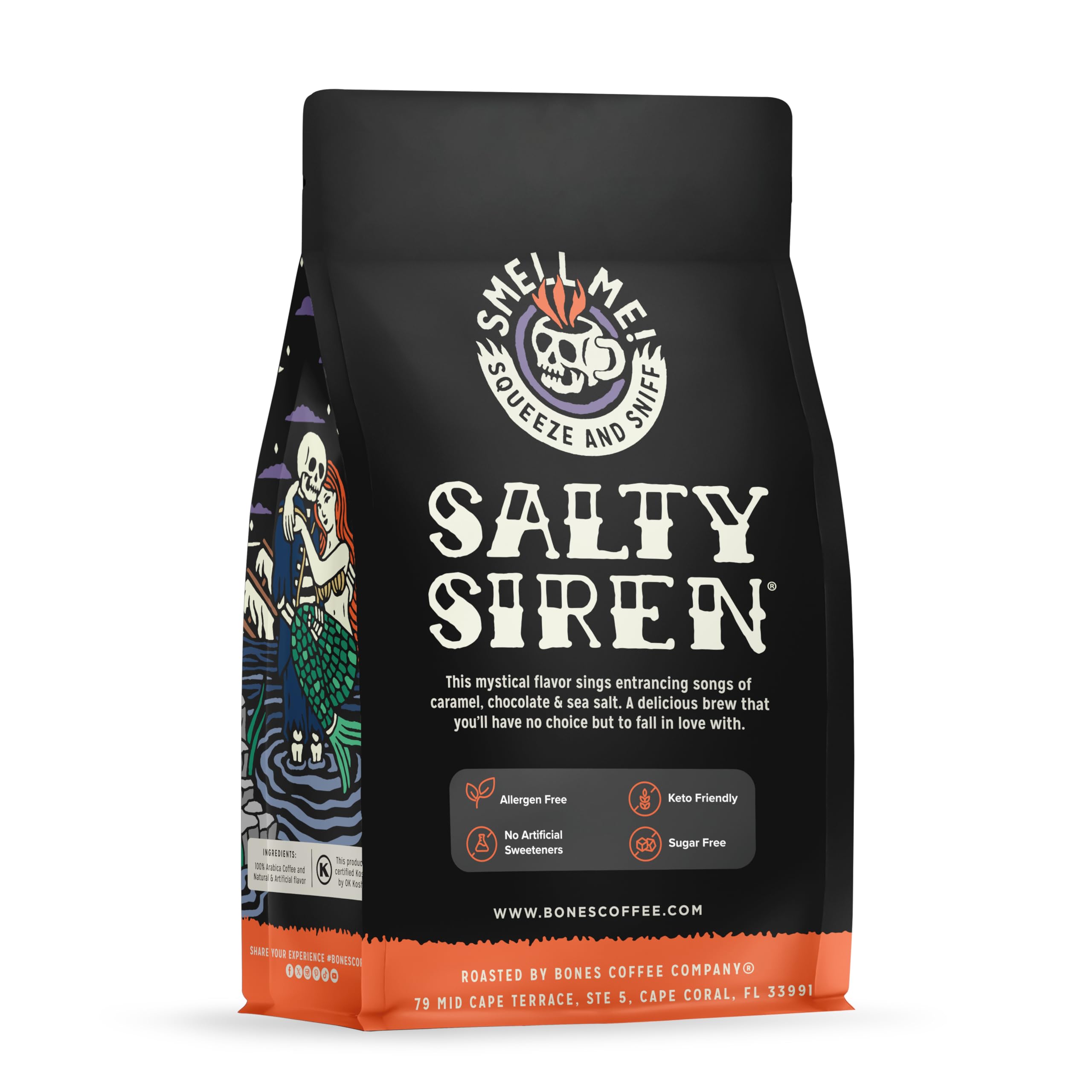 Pouring Bones Coffee Salty Siren shows a smooth, balanced finish