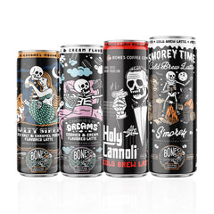 Bones Coffee S'mores Latte 12-pack display on shelf