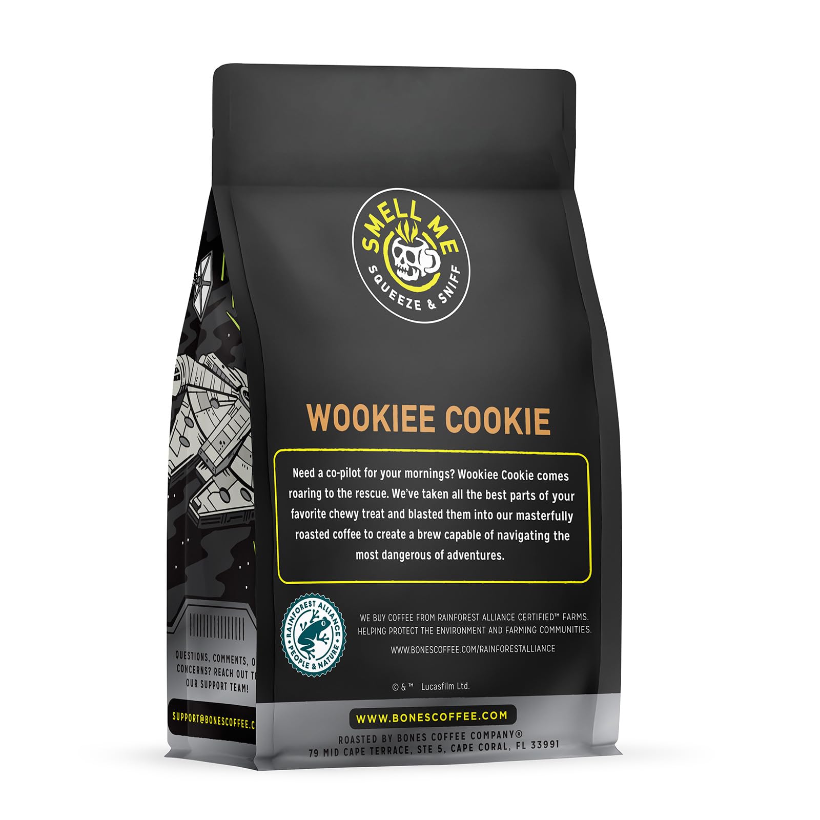 Bones Coffee Wookiee Cookie ground coffee ideal for auto drip brewing.