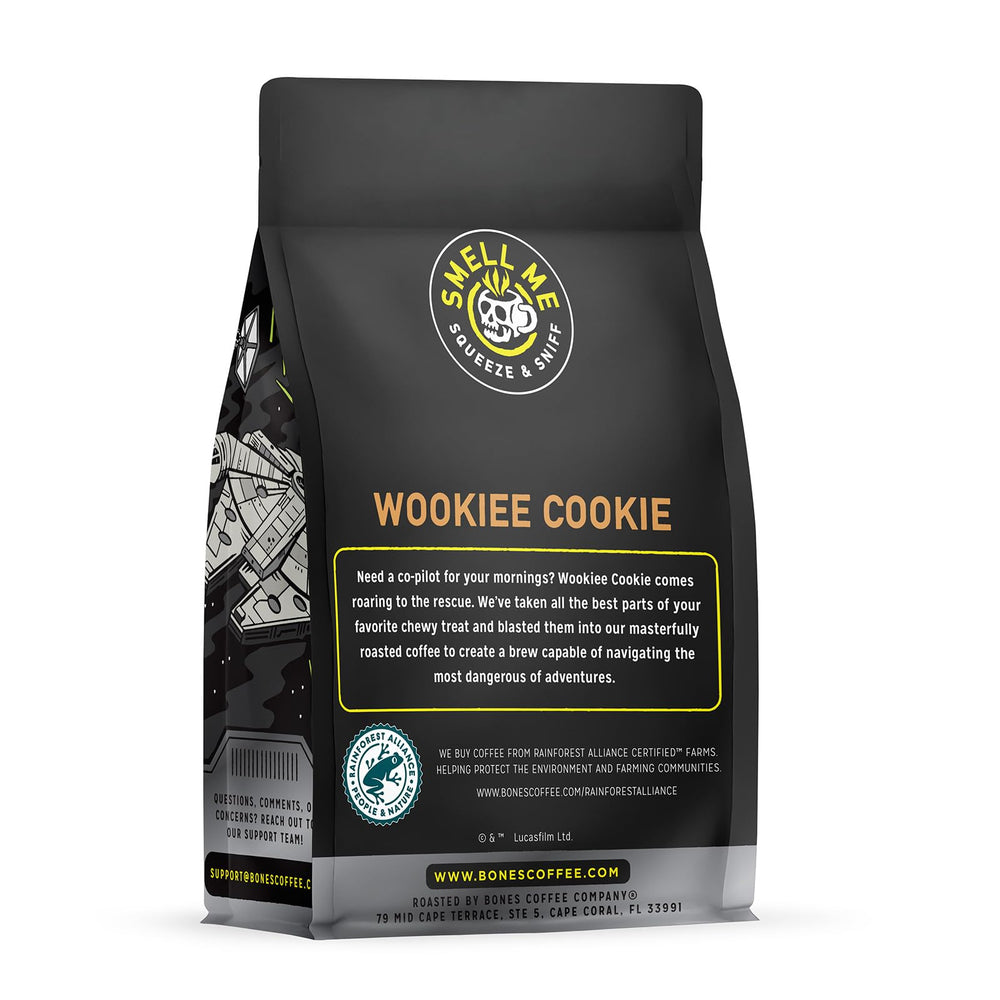 Bones Coffee Wookiee Cookie ground coffee ideal for auto drip brewing.