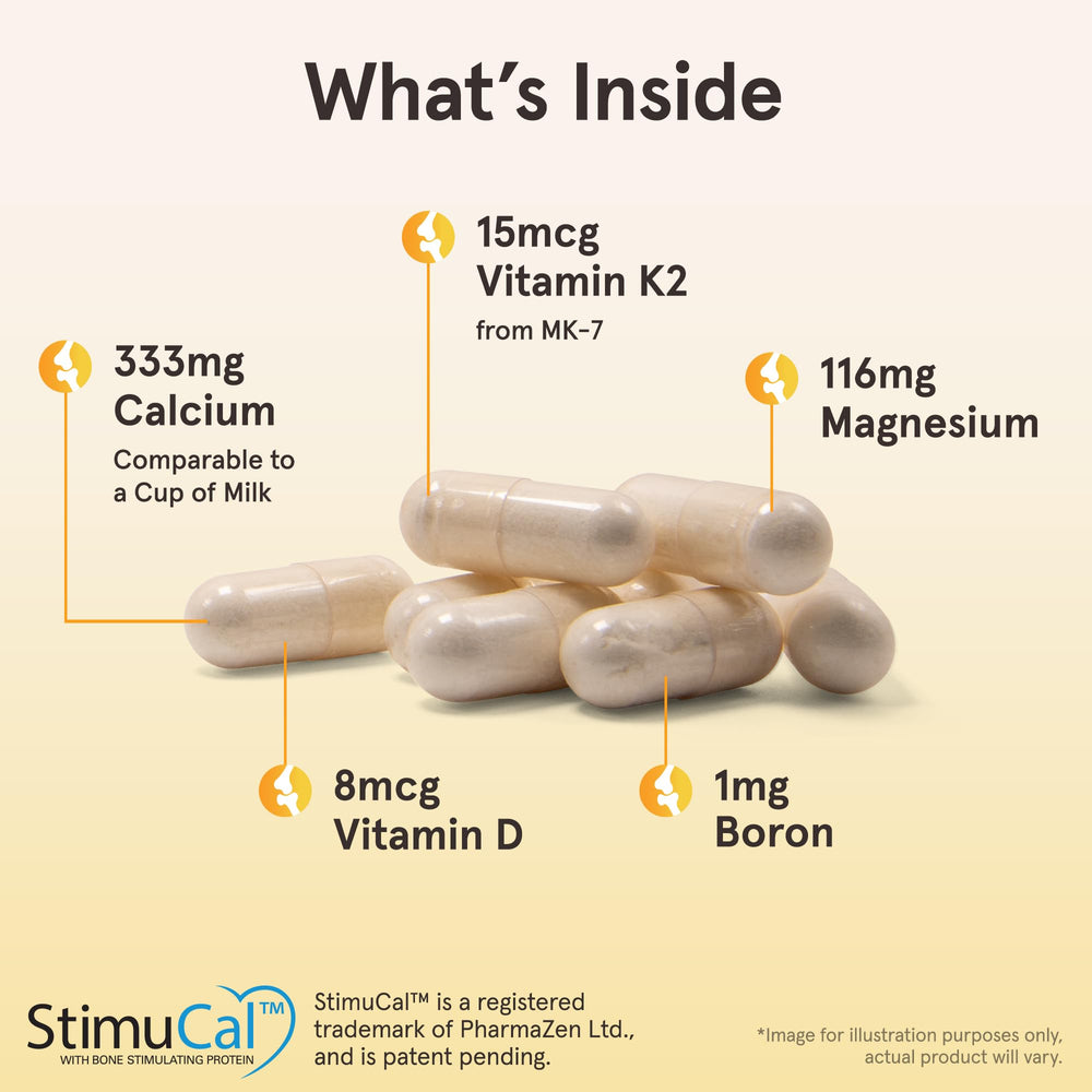StimuCal MCHA calcium source in BoneUp formula for skeletal nutrition