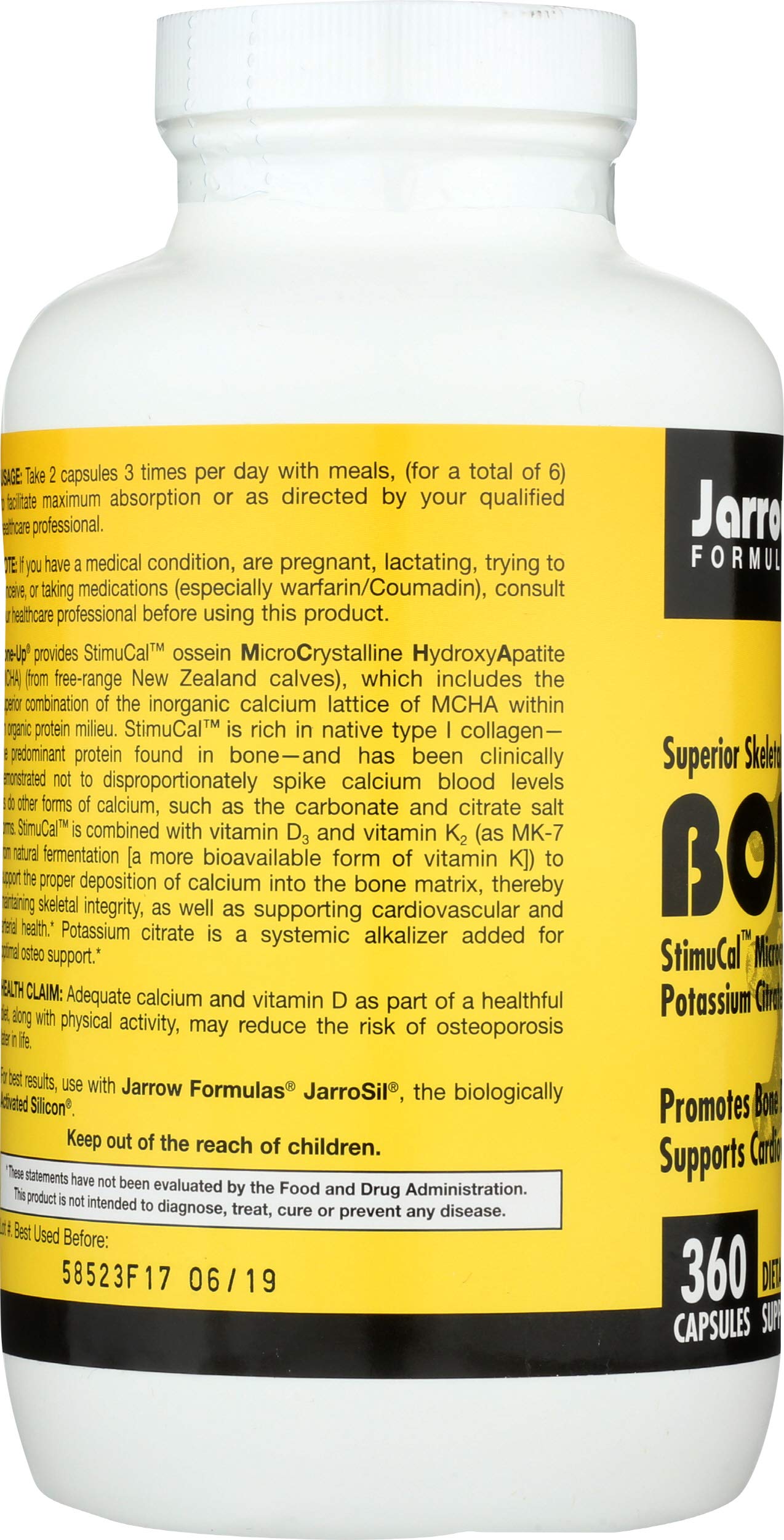 BoneUp with vitamin D3 and K2 supports calcium utilization for bones.