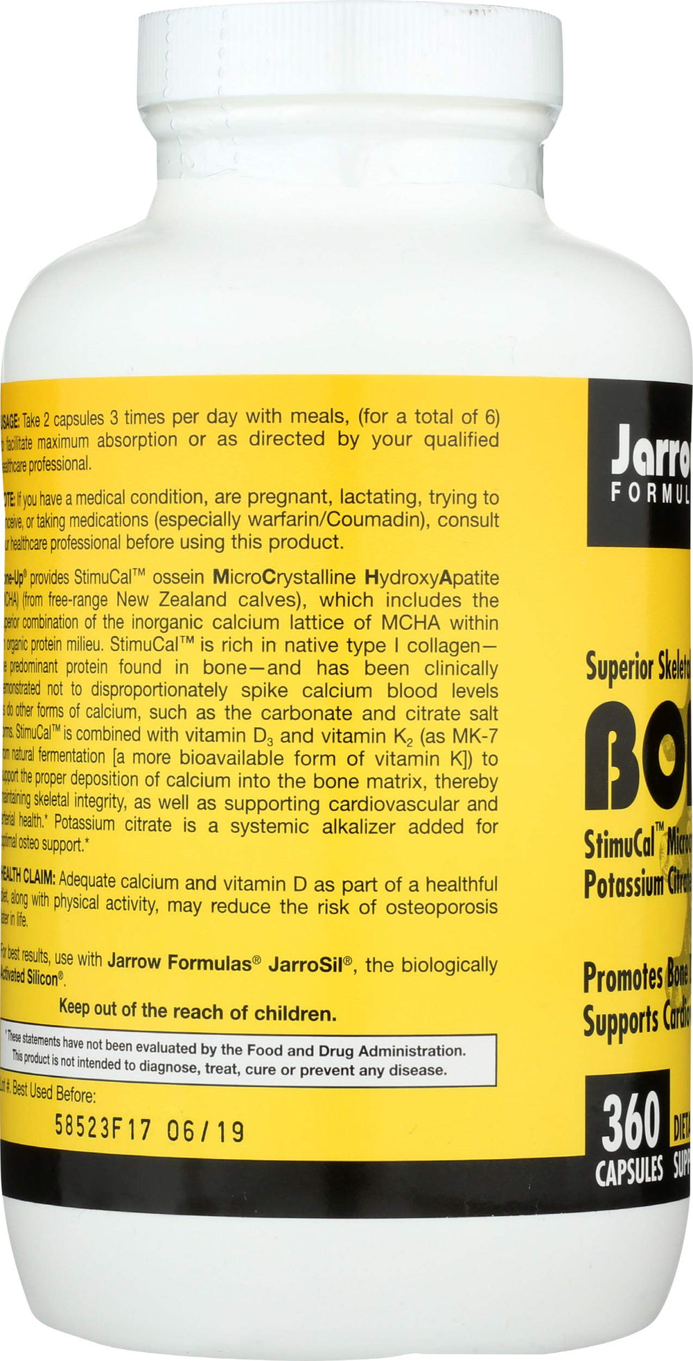 BoneUp with vitamin D3 and K2 supports calcium utilization for bones.