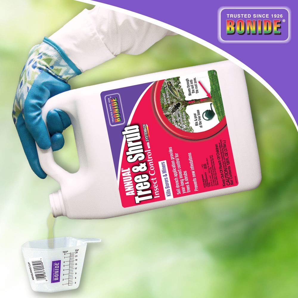 Bonide Annual Systemaxx targets borers and miners in landscape trees.