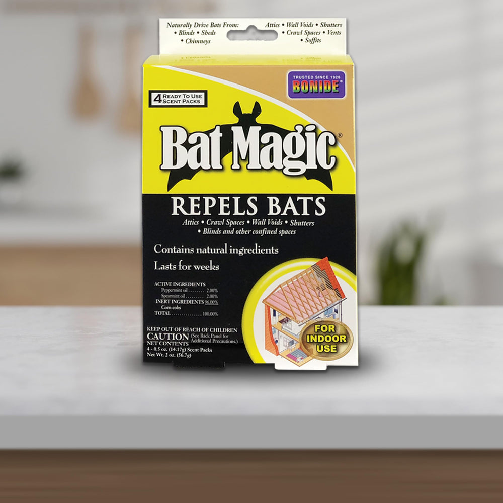 Bonide Bat Magic shutters scent pack deters bats near windows