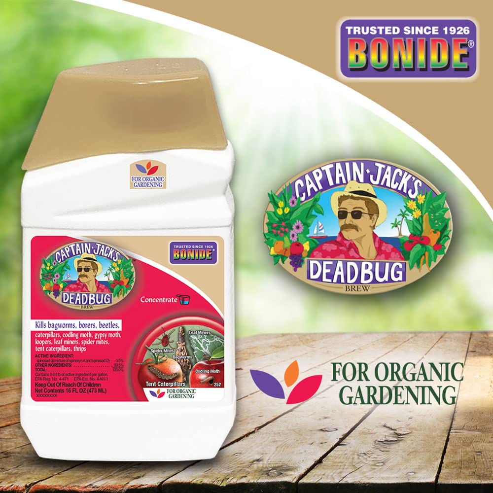Bonide Captain Jack's Deadbug Brew controlling caterpillars on vegetables