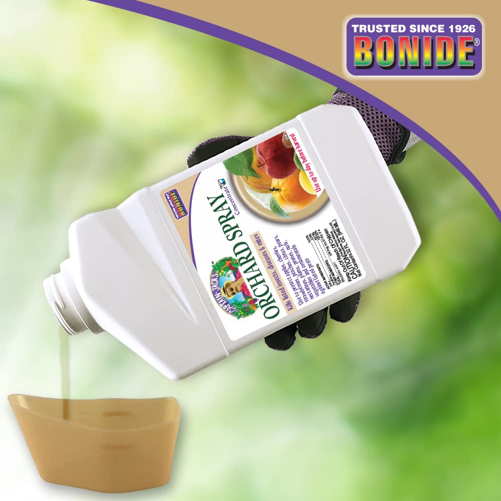 Bonide Captain Jack's orchard spray label guidance supports harvest timing decisions.