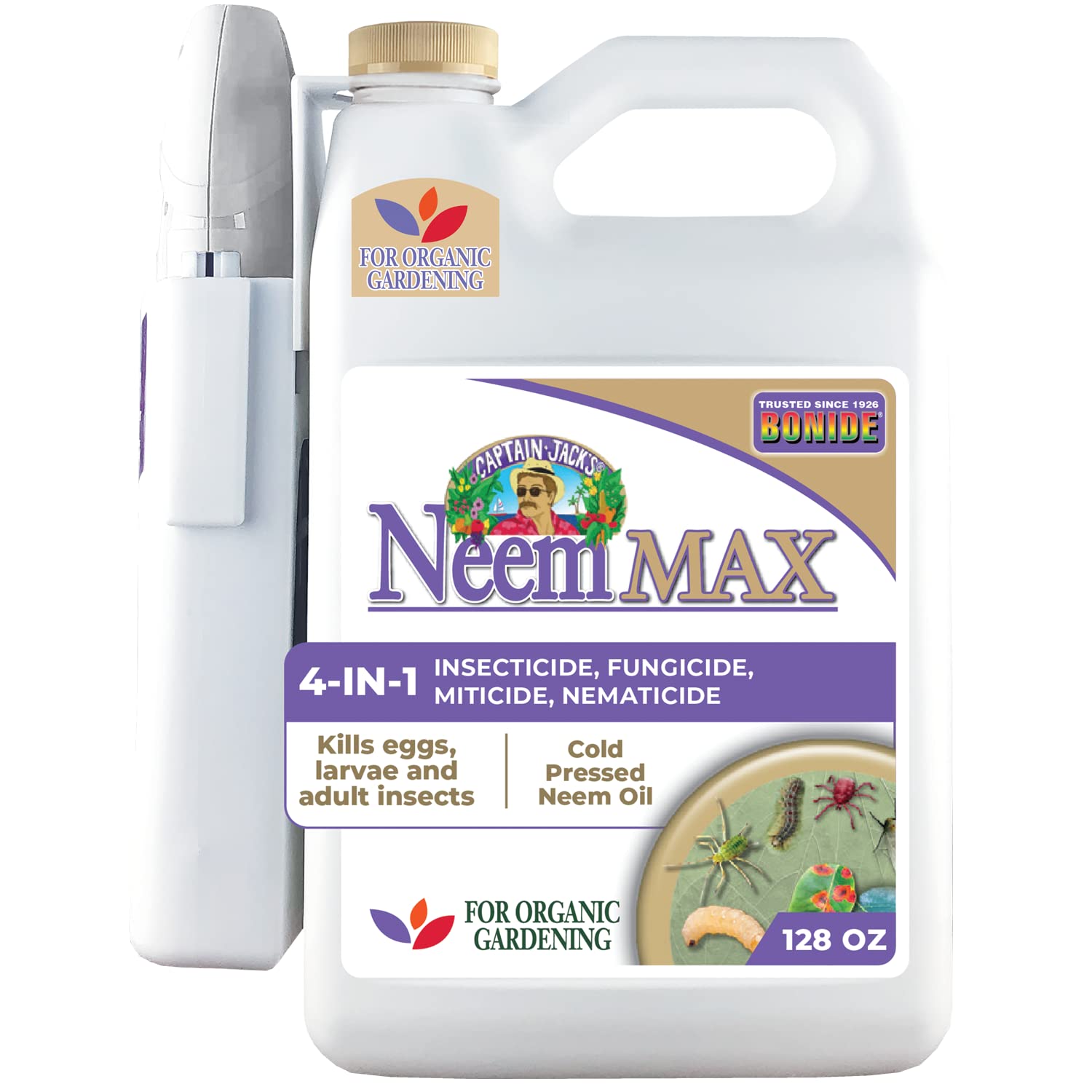 Bonide Captain Jack’s Neem Max bottle front for ready-to-use protection