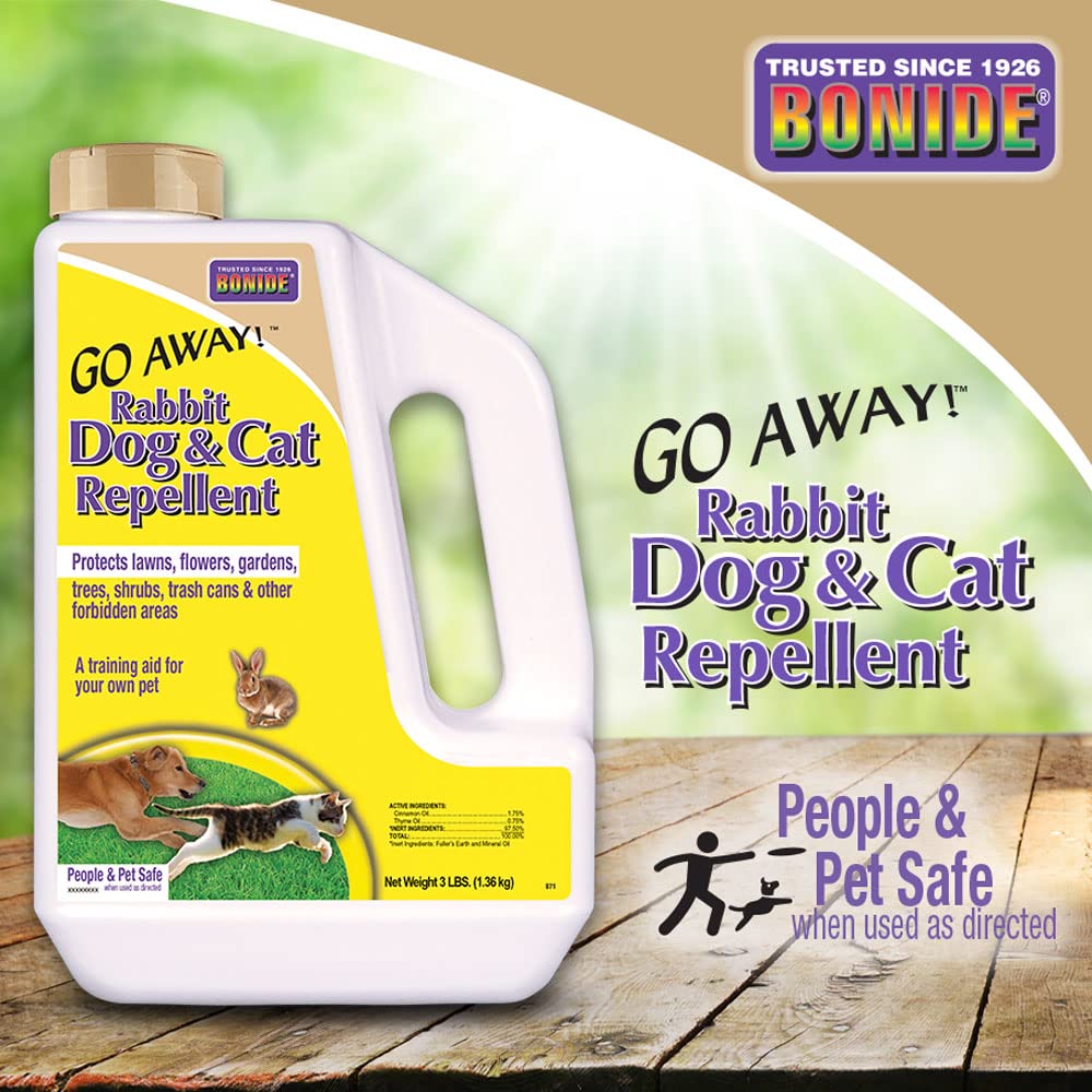 Bonide Go Away! cinnamon-thyme ingredients shown as natural deterrents