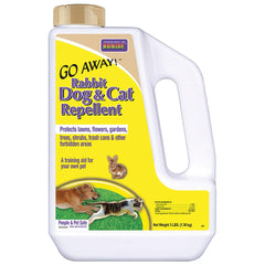 Bonide Go Away! granules with a dispense cap for easy outdoor application deterring animals
