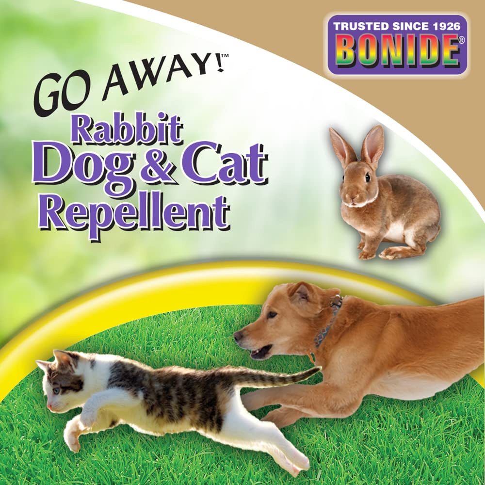 Bonide Go Away! lawn and garden deterrence in action around plantings