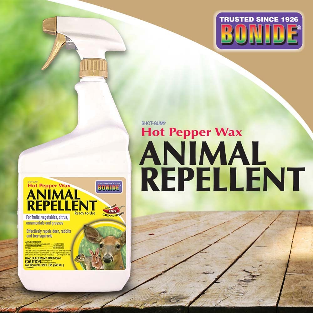 Bonide Hot Pepper Wax on ornamentals may discourage pests while protecting plant appearance.