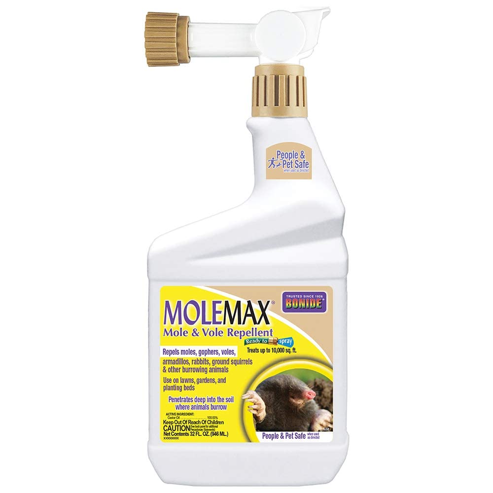 Bonide MOLEMAX bottle with hose attachment for easy garden protection