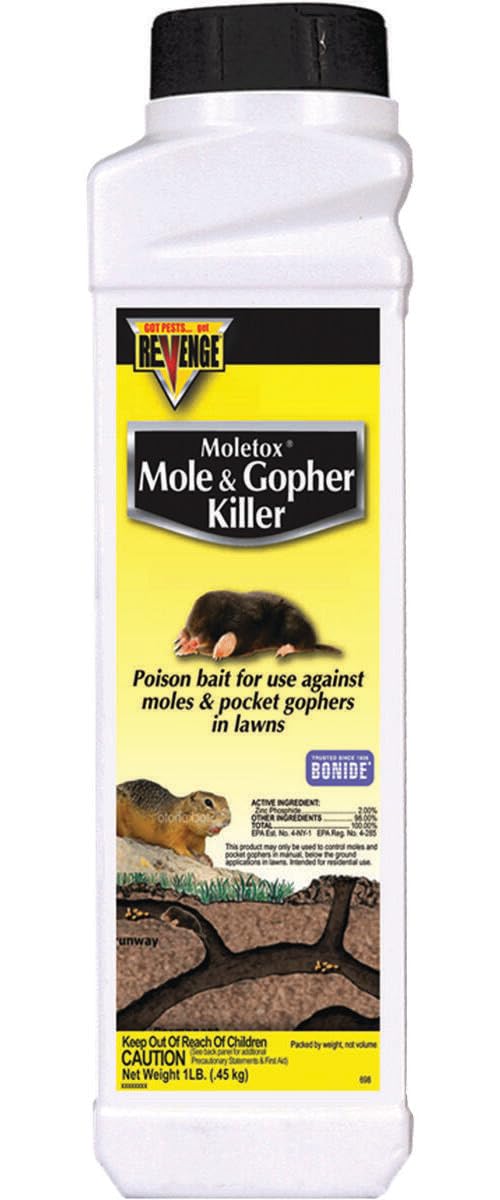 Bonide Moletox pocket gopher control for residential lawns.