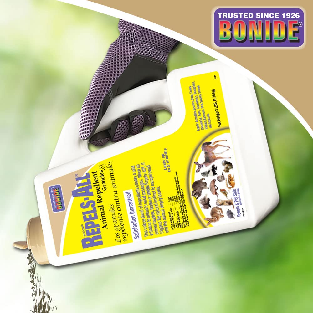 Bonide Repels-All safe for pets and children when used as directed.