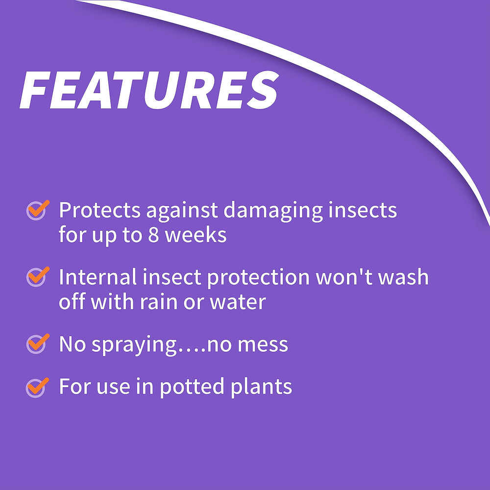 Granular treatment absorbed by plant roots shields against sap-feeding insects.