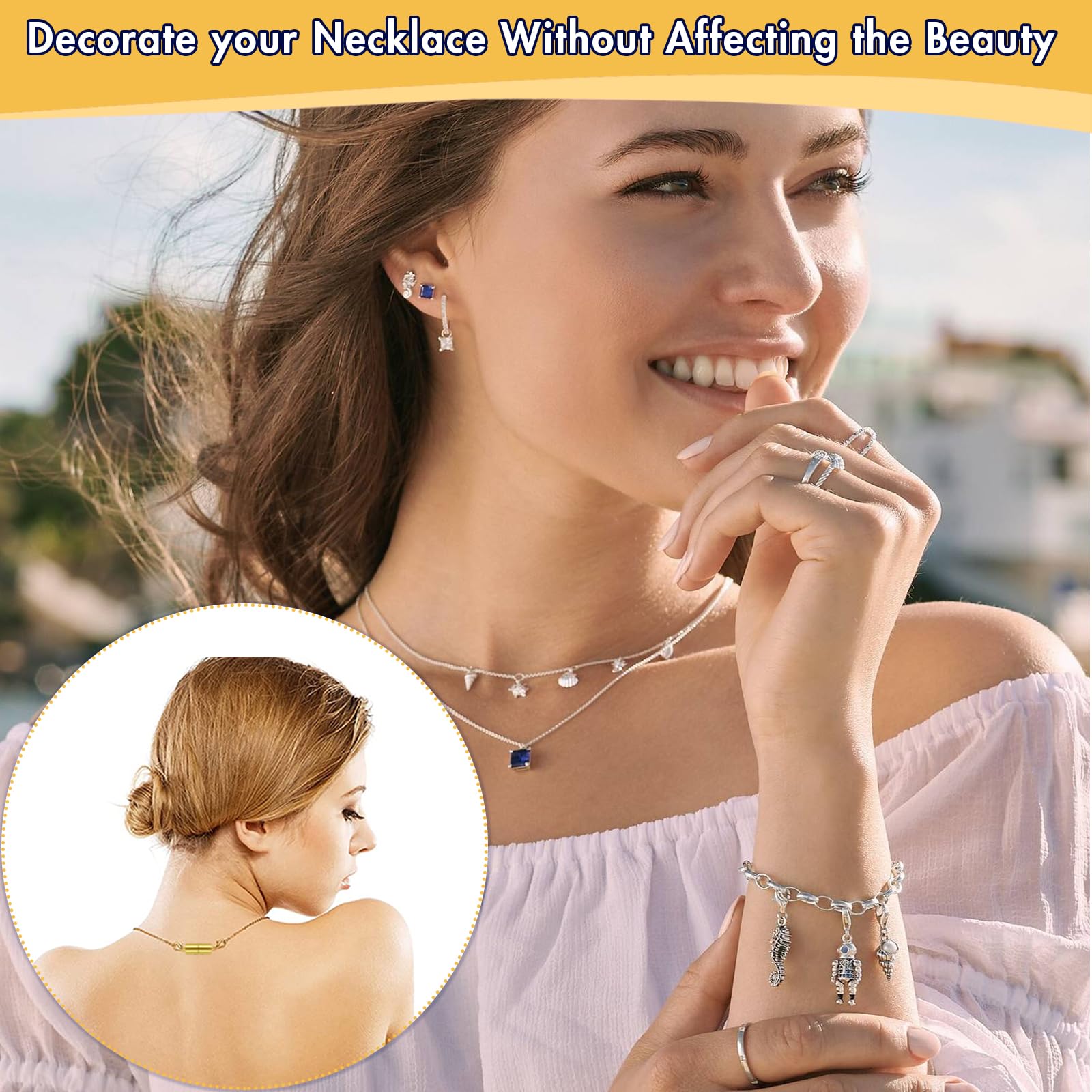 Bonison 12-pack magnetic clasps for versatile DIY jewelry making.