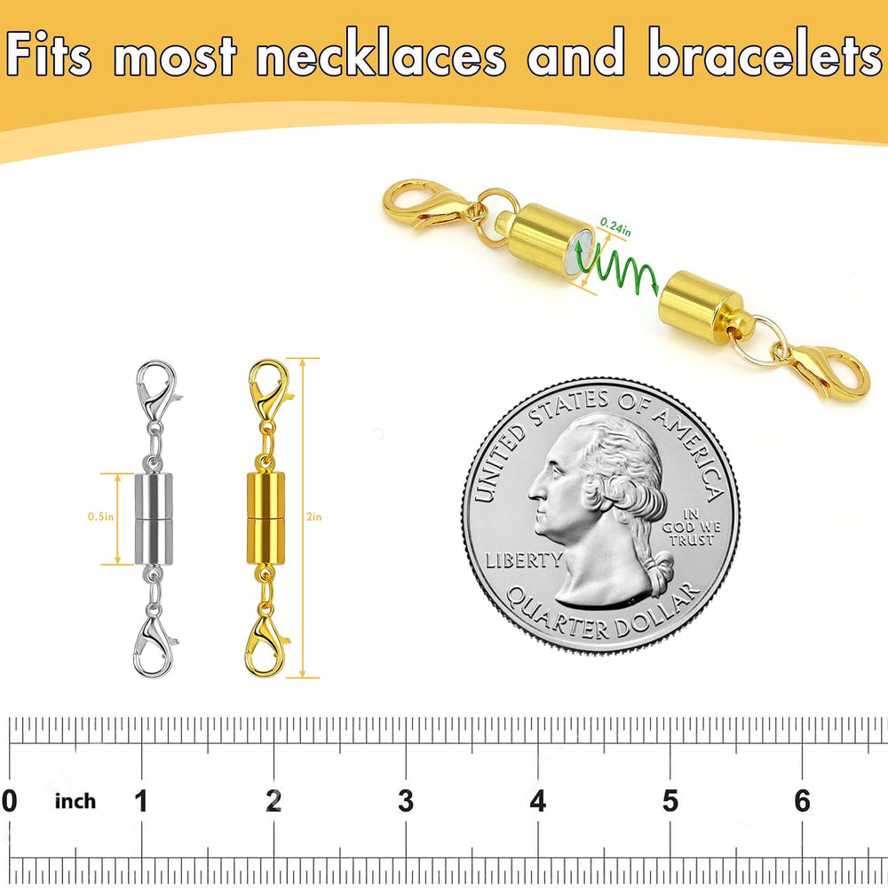 Bonison magnetic necklace clasp in silver enables quick secure closures.