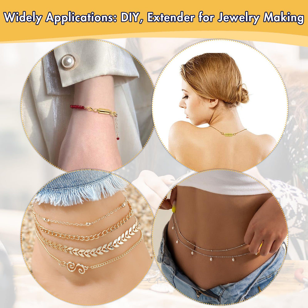 Bonison necklace extender with magnet in gold offers easy wear.