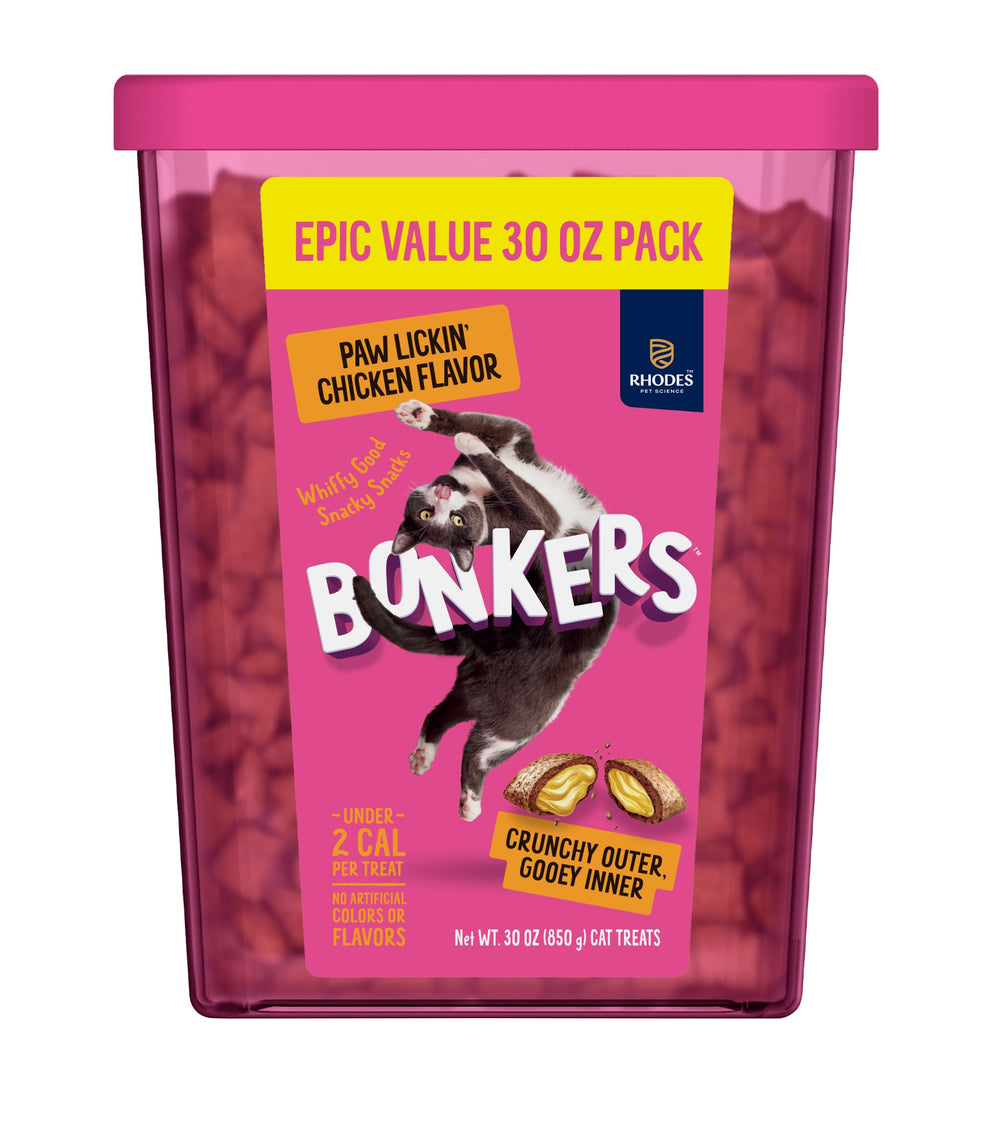 Bonkers Bites Paw Lickin – croquant extérieur et cœur fondant pour récompenser le jeu.
