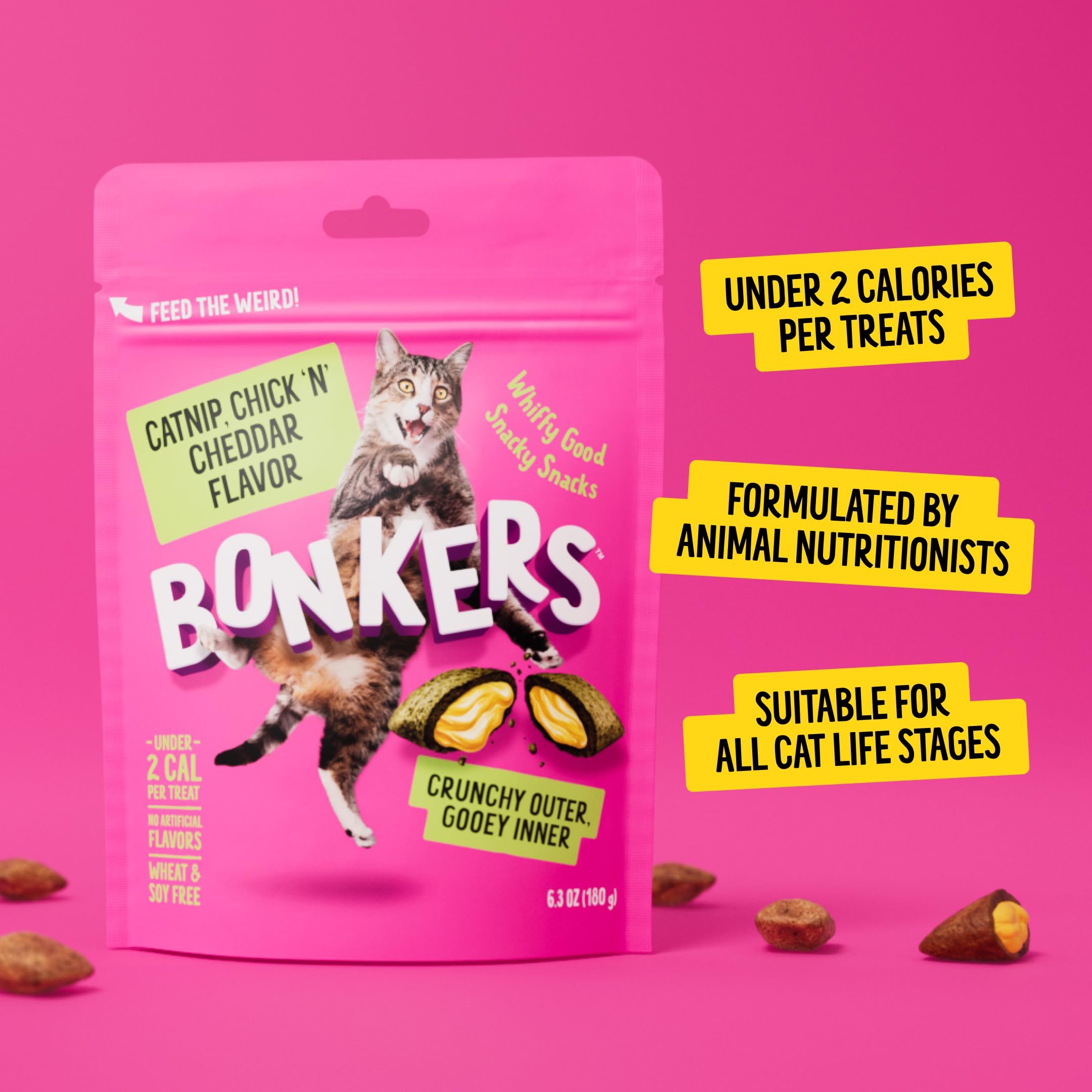 Bonkers Bites sans blé ni soja – friandises adaptées aux régimes sensibles.