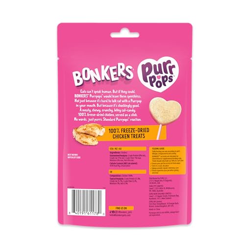 Bonkers Purrpops freeze-dried texture close-up shows crunchy, protein-rich consistency.