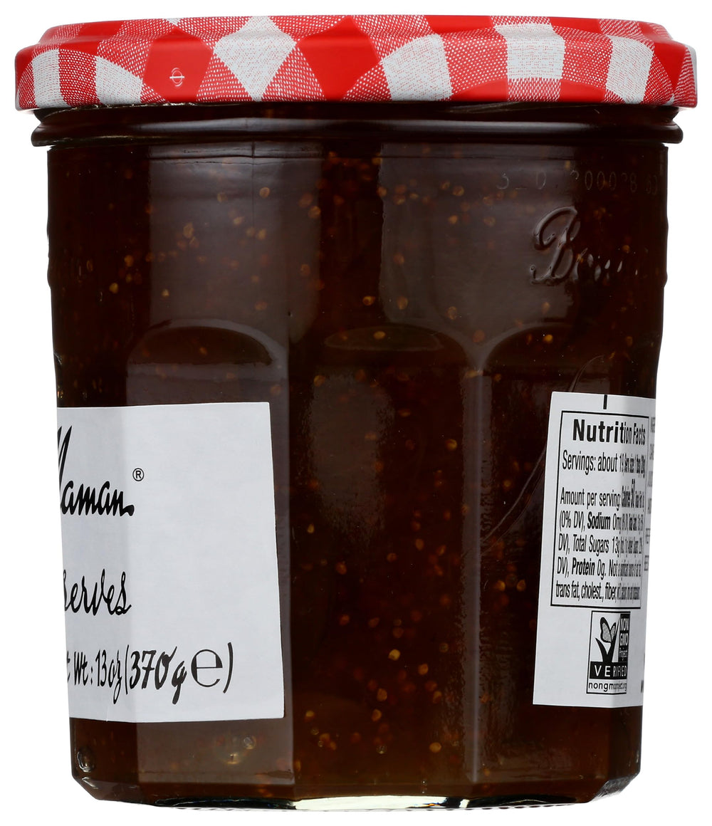 Bonne Maman Fig Preserve on a croissant for a gourmet breakfast moment.