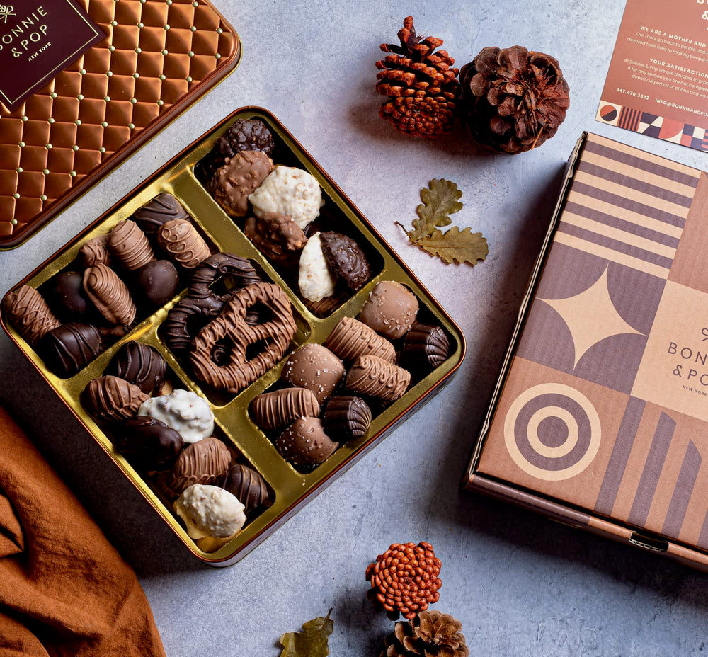 BONNIE AND POP Bavarian pretzels paired with silky chocolates.