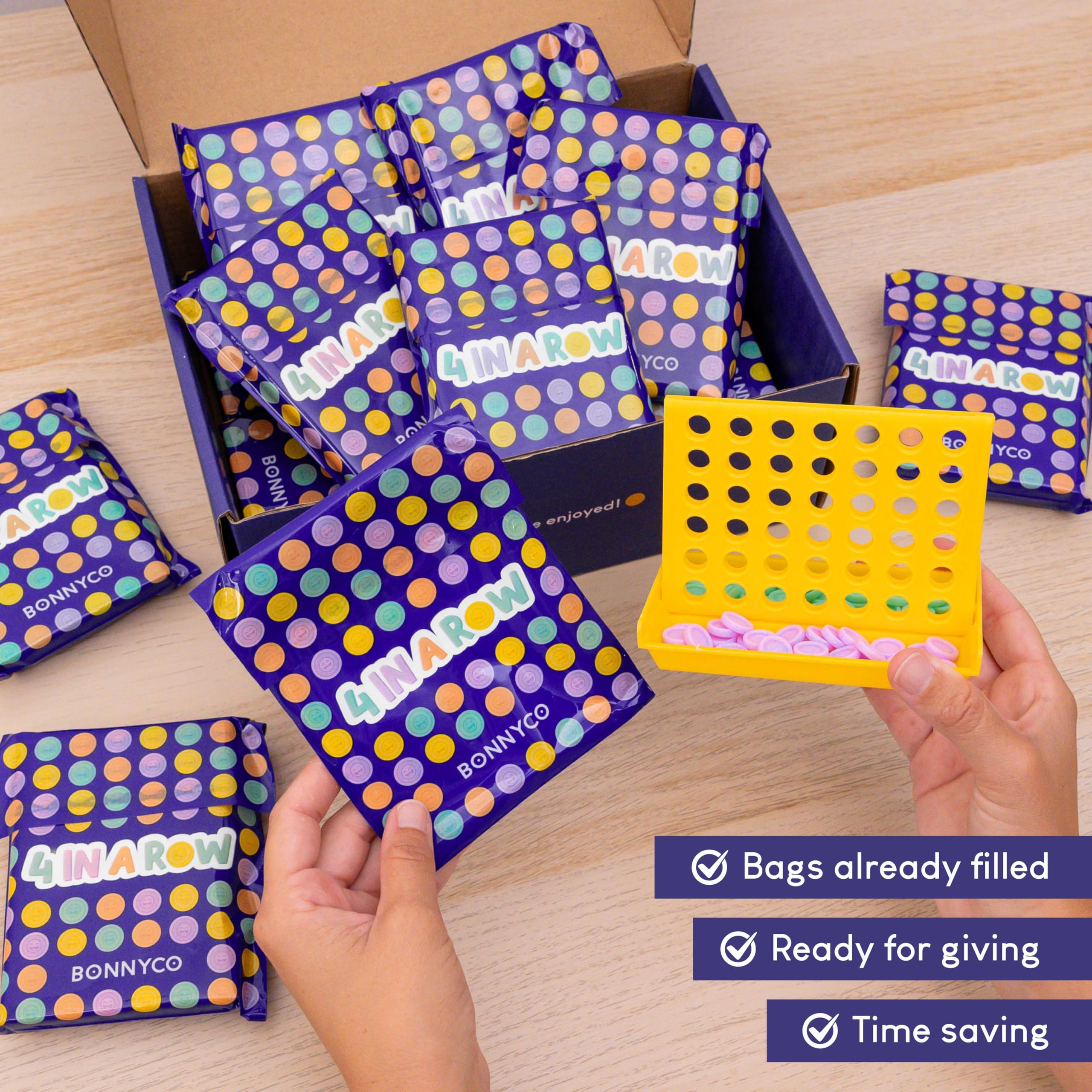 BONNYCO 4 in a Row counters set with 32 color pieces for quick matches.