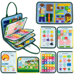 BONNYCO Busy Board animal briefcase-closed: portable learning companion for travel.